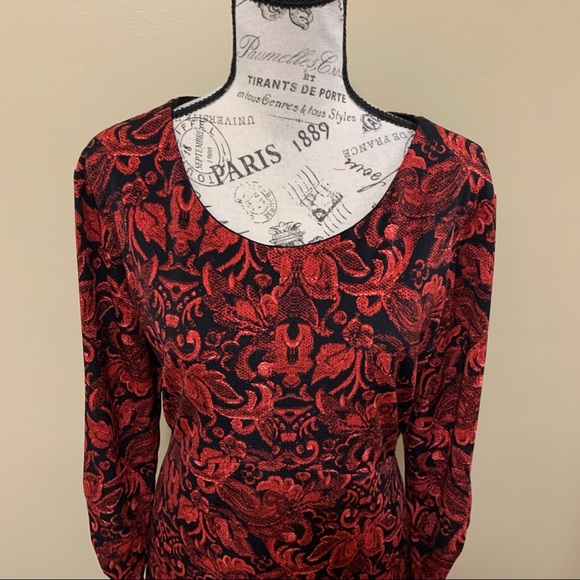 Cato Black & Red Long Sleeve Sweater Dress Large - Picture 2 of 10